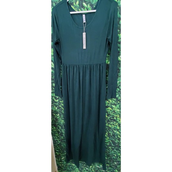NWT EUOVMY Long Sleeve Maxi Dress - Green M - Picture 2 of 5